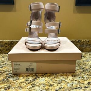 Elegant Pale Pink BCBG Strappy Heels